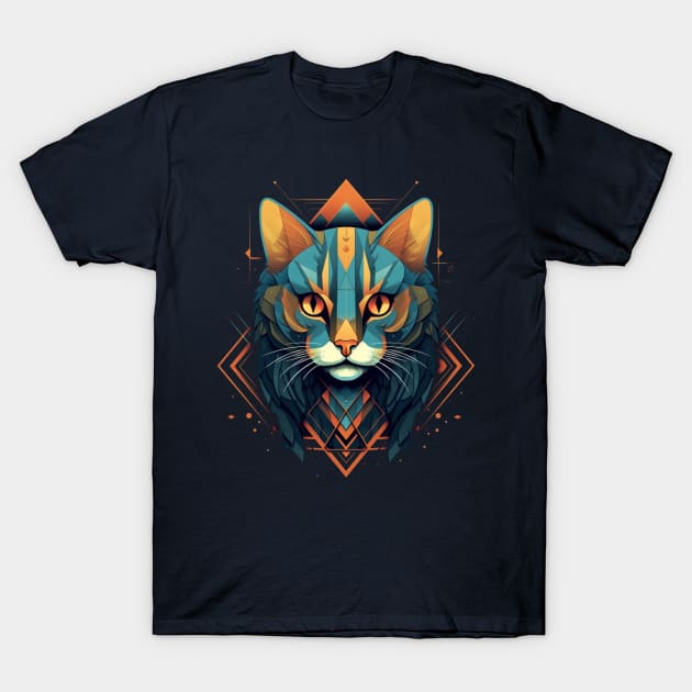 Geometric Cat T-Shirt by Studio Red Koala